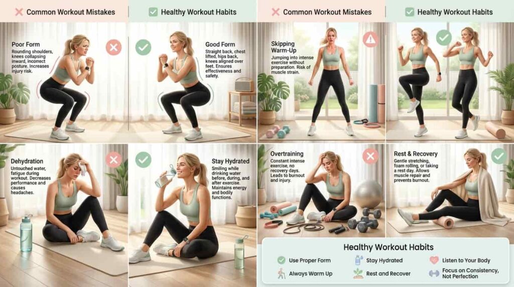 common home workout mistakes for moms