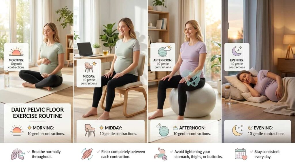 daily pelvic floor exercises pregnancy routine