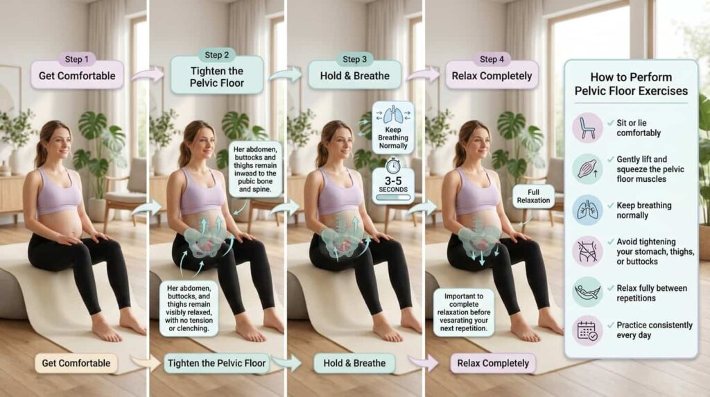 how to perform pelvic floor exercises pregnancy