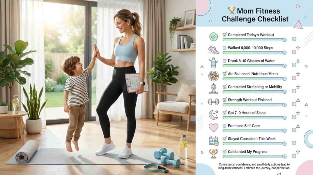 mom fitness challenge checklist