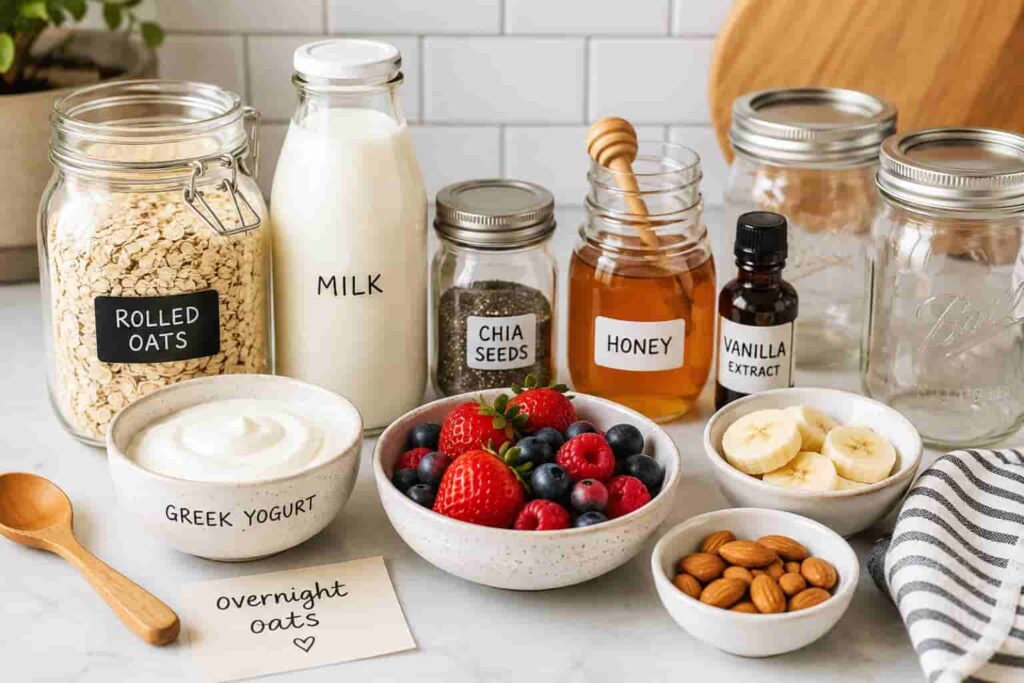 overnight oats recipe ingredients