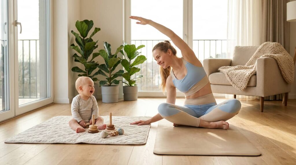 postpartum workout routine at home