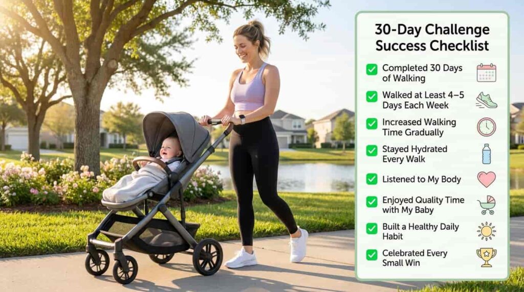 postpartum walking challenge checklist