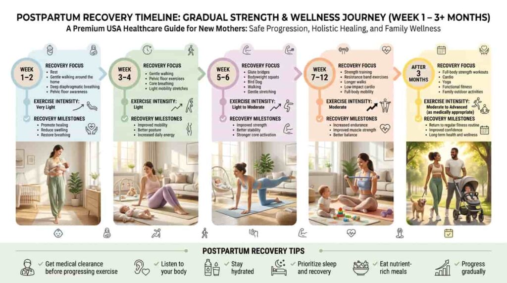 postpartum workout recovery timeline