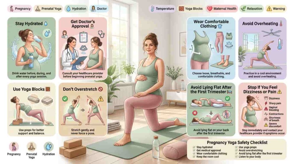 pregnancy yoga safety tips