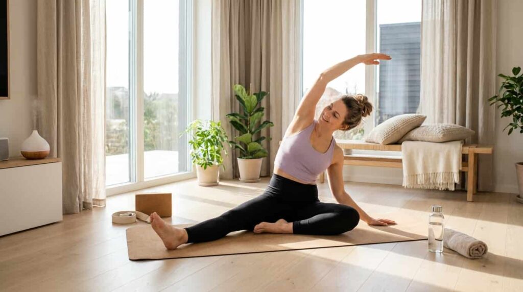 stretching recovery day for mom fitness routine