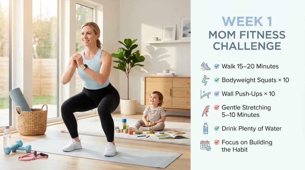 week 1 mom fitness challenge