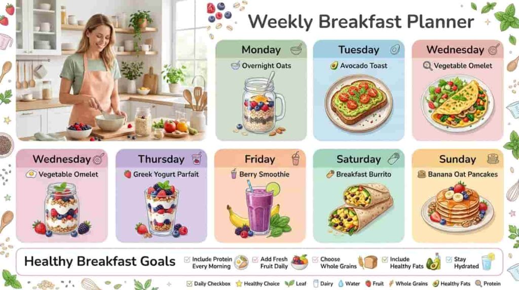 weekly healthy breakfast ideas planner