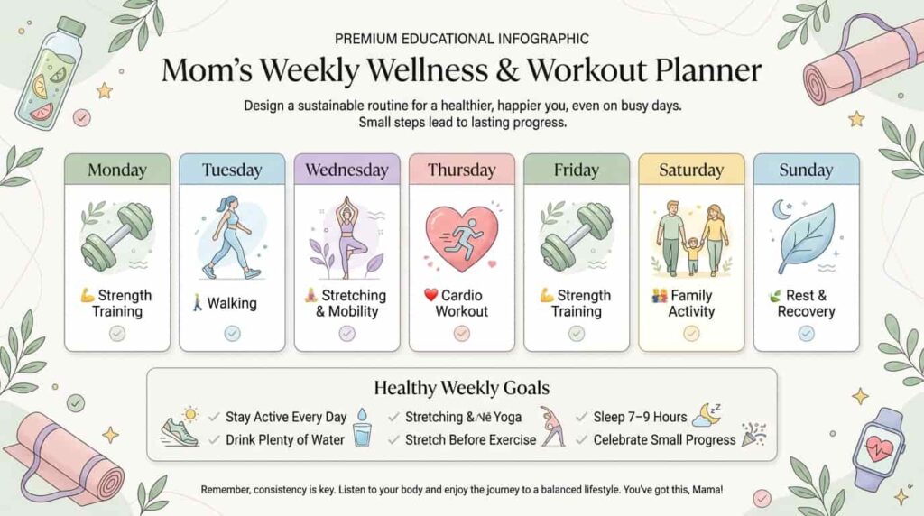 weekly mom fitness routine
