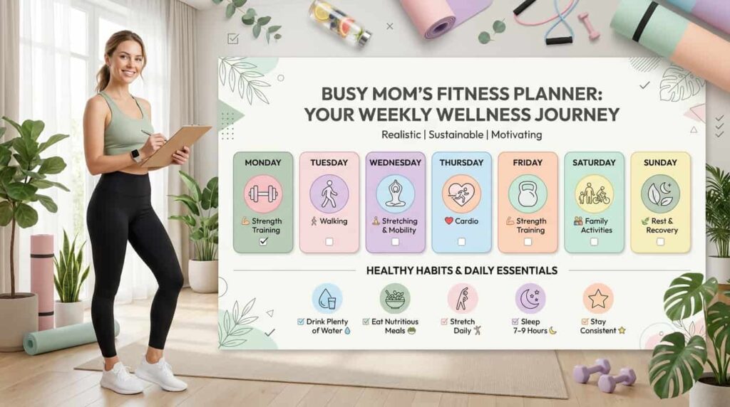 weekly mom fitness routine schedule