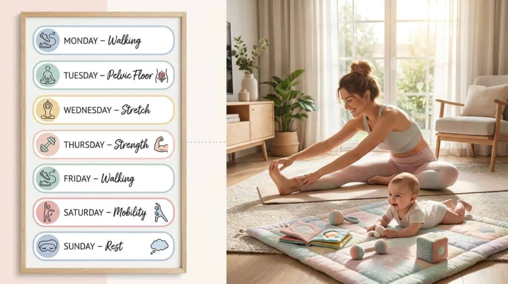 weekly postpartum exercise plan