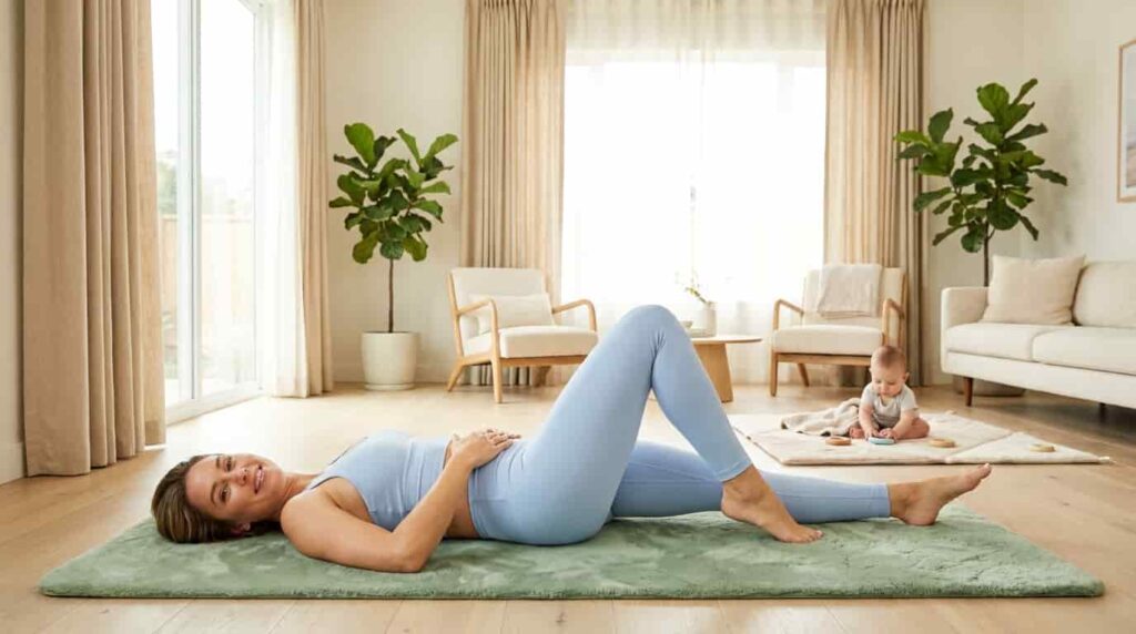 Gentle postpartum core exercises after a cesarean birth