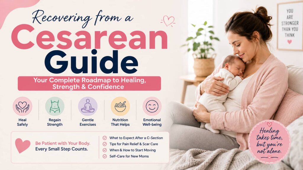 New mom recovering from a cesarean section at home